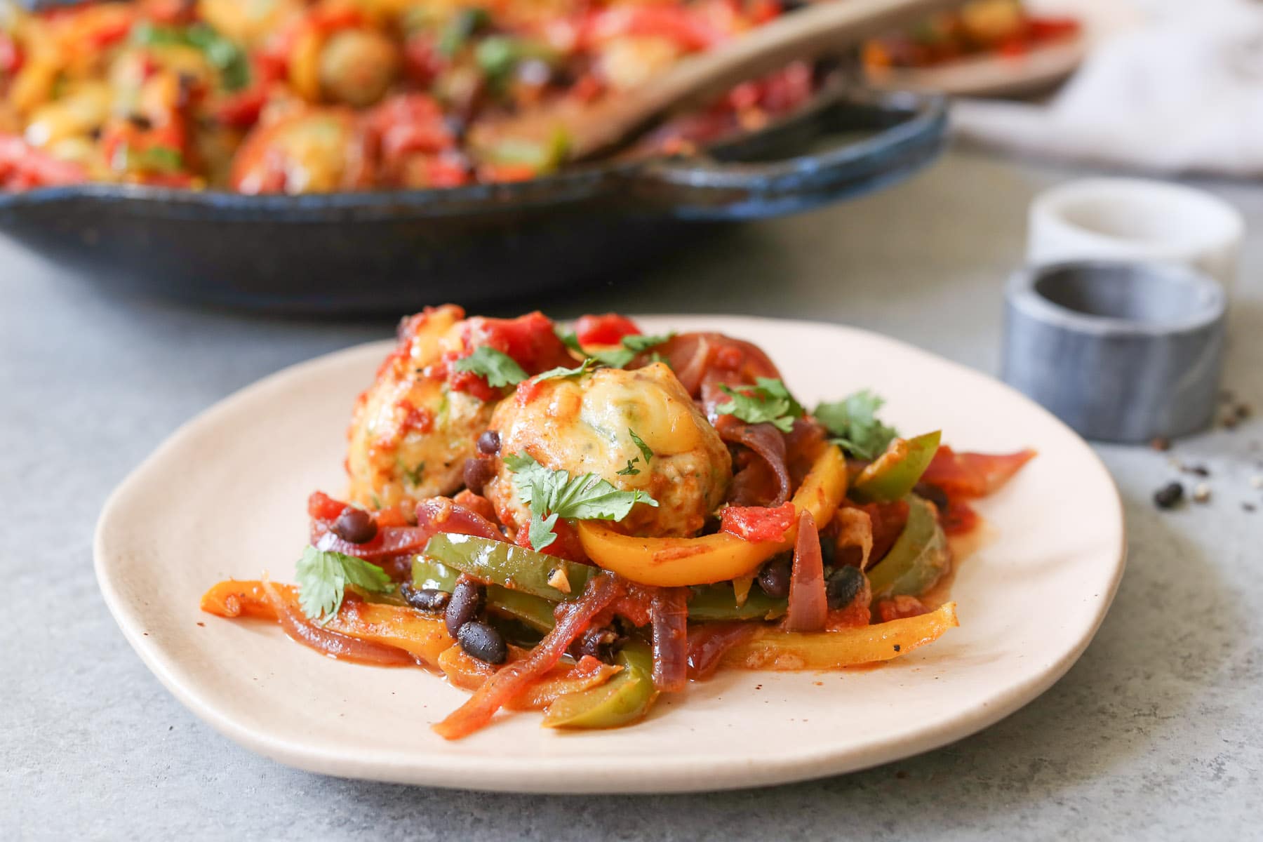 Gluten-Free-Chicken-Meatball-Fajita-Skillet-6