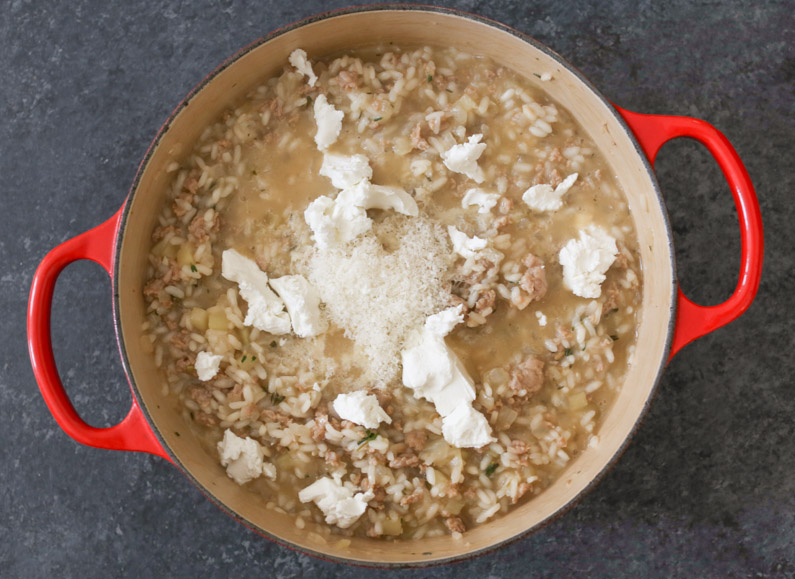 sausage-and-apple-risotto-with-goat-cheese-step-4