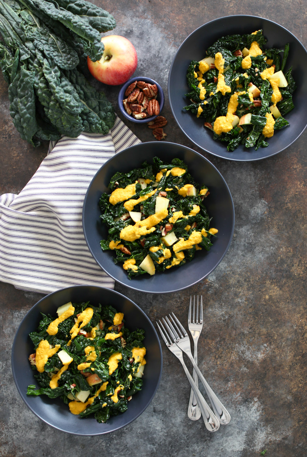 Kale Salad with Carrot Ginger Dressing