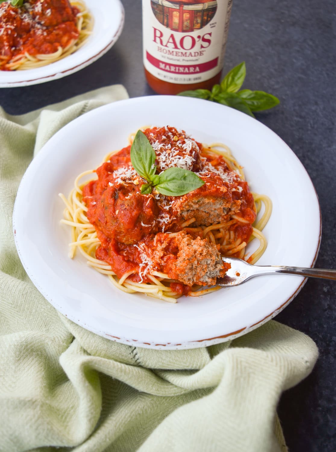 Close up of interior of easy beef meatballs.