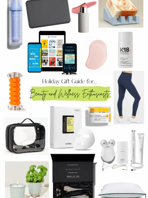 collage of beauty and wellness gift ideas